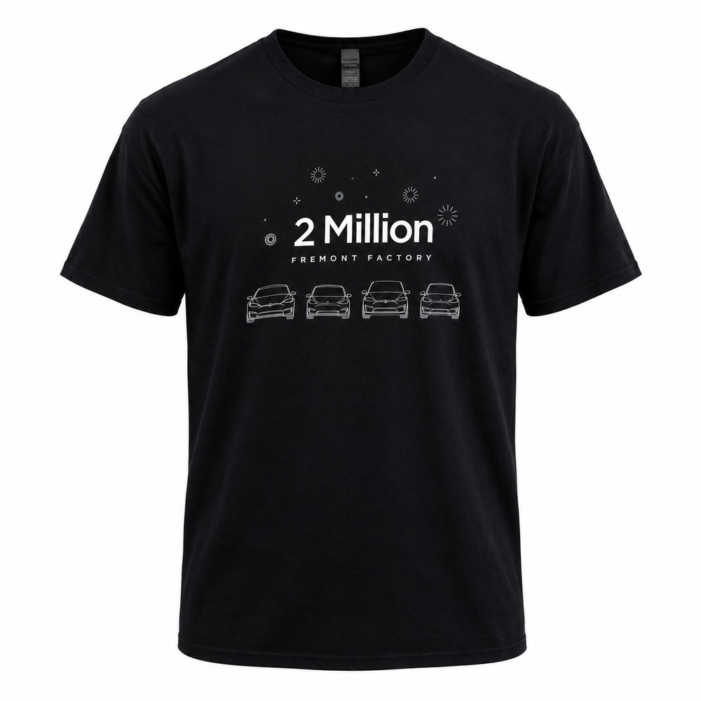 Tesla 2 Million Fremont Factory Employee T-Shirt Mens XL Black Gildan Softstyle